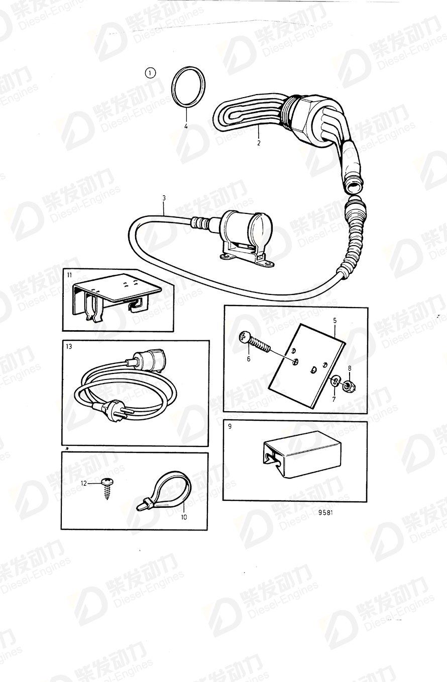 VOLVO Engine heater 1622520 Drawing